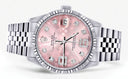 Mens Rolex Datejust Watch 16200  | 36Mm | Pink Flower Dial | Jubilee Band