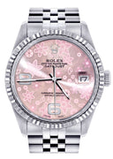 Mens Rolex Datejust Watch 16200  | 36Mm | Pink Flower Dial | Jubilee Band