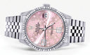 Mens Rolex Datejust Watch 16200  | 36Mm | Pink Flower Dial | Jubilee Band