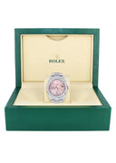 Iced Out Rolex Datejust 36 MM | Stainless Steel | 16.5 Carats of Diamonds | Pink Floral Diamond Dial | Oyster Band | Model 116200