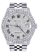 Womens Rolex Datejust Watch 16200 | 36Mm | Full Diamond Roman Numeral Dial | Two Row 4.25 Carat Bezel | Jubilee Band