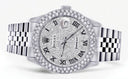 Mens Rolex Datejust Watch 16200 | 36Mm | Full Diamond Roman Numeral Dial | Two Row 4.25 Carat Bezel | Jubilee Band