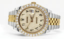 Rolex Datejust II Watch | 41 MM | 18K Yellow Gold & Stainless Steel | Custom Iced Out Arabic Diamond Dial | Jubilee Band