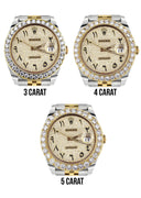 Rolex Datejust II Watch | 41 MM | 18K Yellow Gold & Stainless Steel | Custom Iced Out Arabic Diamond Dial | Jubilee Band