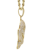 10K Yellow Gold Chain & Cz Ghost Emoticon Pendant | Appx. 18.4 Grams