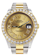 Rolex Datejust II Watch | 41 MM | 18K Yellow Gold & Stainless Steel | Custom Gold Roman Dial | Oyster Band
