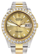 Rolex Datejust II Watch | 41 MM | 18K Yellow Gold & Stainless Steel | Custom Gold Diamond Dial | Oyster Band