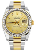 New Style | Diamond Gold Rolex Watch For Men | 36Mm | Gold Dial | Oyster Band