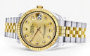Diamond Gold Rolex Watch | Fluted Bezel | 31MM | Gold Diamond Dial | Jubilee Band