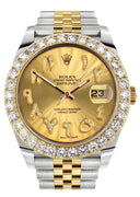 Rolex Datejust II Watch | 41 MM | 18K Yellow Gold & Stainless Steel | Custom Gold Arabic Dial | Jubilee Band