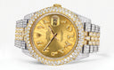 Womens Diamond Iced Out Rolex Datejust 41 | 25 Carats Of Diamonds | Custom Gold Arabic Numeral Diamond Dial | Two Tone | Two Row | Jubilee Band