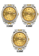 Rolex Datejust II Watch | 41 MM | 18K Yellow Gold & Stainless Steel | Custom Gold Arabic Dial | Jubilee Band