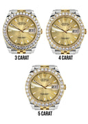 Rolex Datejust II Watch | 41 MM | 18K Yellow Gold & Stainless Steel | Custom Gold Baguette Diamond Dial | Jubilee Band