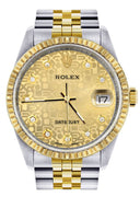 Mens Rolex Datejust Watch 16233 Two Tone | 36Mm | Gold Texture Dial | Jubilee Band