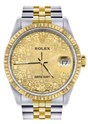 Womens Rolex Datejust Watch 16233 Two Tone | 36Mm | Gold Texture Dial | Fluted Bezel | Jubilee Band