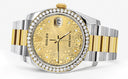 New Style | Diamond Gold Rolex Watch For Men | 36Mm | Gold Texture Dial | Oyster Band