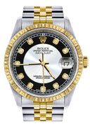 Womens Rolex Datejust Watch 16233 Two Tone | 36Mm | Tuxedo Dial | Fluted Bezel | Jubilee Band