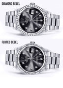 Diamond Mens Rolex Datejust Watch 16200 | 36Mm | Graphite Diamond Dial | Oyster Band