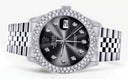Womens Rolex Datejust Watch 16200 | 36Mm | Graphite Dial | Two Row 4.25 Carat Bezel | Jubilee Band