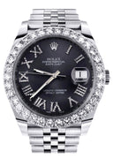Rolex Datejust II Watch | 41 MM | Custom Black Graphite Roman Diamond Dial | Jubilee Band