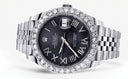 Rolex Datejust II Watch | 41 MM | Custom Black Graphite Roman Diamond Dial | Jubilee Band