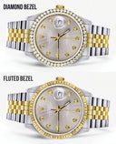 Diamond Rolex Mens Watch Datejust 16233 | 36Mm | Grey Dial | Jubilee Band