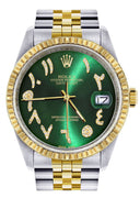 Mens Rolex Datejust Watch 16233 Two Tone | 36Mm | Green Arabic Dial | Jubilee Band