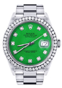 Mens Rolex Datejust  Watch 16200 | 36Mm | Green Dial | Oyster Band