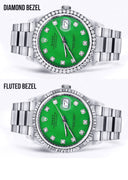 Mens Rolex Datejust  Watch 16200 | 36Mm | Green Dial | Oyster Band