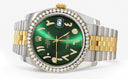 New Style | Hidden Clasp | Gold & Steel Rolex Datejust Watch | 36Mm | Green Arabic Diamond Dial | Jubilee Band