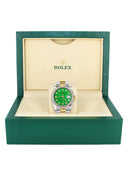 New Style | Diamond Gold Rolex Watch For Men | 36Mm | Green Dial | Oyster Band