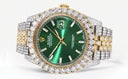 Diamond Iced Out Rolex Datejust 41 | 25 Carats Of Diamonds | Custom Green Diamond Dial | Two Tone | Jubilee Band