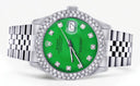 Mens Rolex Datejust Watch 16200 | 36Mm | Green Dial | Two Row 4.25 Carat Bezel | Jubilee Band