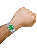 Mens Rolex Datejust Watch 16200 | 36Mm | Green Dial | Two Row 4.25 Carat Bezel | Jubilee Band
