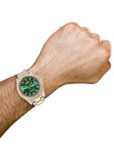 Rolex Datejust II Watch | 41 MM | 18K Yellow Gold & Stainless Steel | Custom Green Diamond Dial | Oyster Band