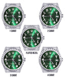 Diamond Mens Rolex Datejust Watch 16200 | 36Mm | Green Arabic Diamond Dial | Jubilee Band