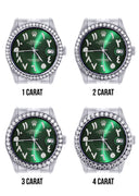 New Style | Hidden Clasp | Diamond Rolex Datejust Watch | 36Mm | Green Arabic Diamond Dial | Jubilee Band