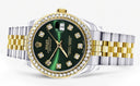 Diamond Gold Rolex Watch | Diamond Bezel | 31MM | Green Dial | Jubilee Band