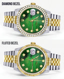 Diamond Rolex Datejust for Men 16233 Two Tone | 36MM | Green Diamond Mother Of Pearl Dial | Jubilee Band