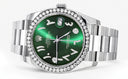 New Style | Rolex Datejust Watch | 36Mm | Green Arabic Diamond Dial | Oyster Band