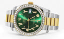 New Style | Gold & Steel Rolex Datejust Watch | 36Mm | Green Arabic Diamond Dial | Oyster Band