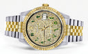 Mens Rolex Datejust Watch 16233 Two Tone | 36Mm | Diamond Green Arabic Numeral | Jubilee Band