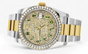 New Style | Diamond Gold Rolex Watch For Men | 36MM | Green Arabic Diamond Dial | Oyster Band