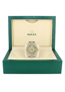 Diamond Gold Rolex Watch For Men 16233 | 36Mm | Diamond Green Arabic Dial | Two Row 4.25 Carat Bezel | Jubilee Band