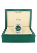 Womens Diamond Iced Out Rolex Datejust 41 | 25 Carats Of Diamonds | Custom Green Diamond Dial | Two Row | Jubilee Band
