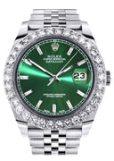 Rolex Datejust II Watch | 41 MM | Custom Green Baguette Diamond Dial | Jubilee Band