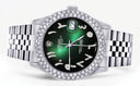 Mens Rolex Datejust Watch 16200 | 36Mm | Green Black Arabic Diamond Dial | Two Row 4.25 Carat Bezel | Jubilee Band