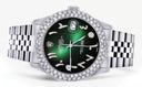 Womens Rolex Datejust Watch 16200 | 36Mm | Green Black Arabic Diamond Dial | Two Row 4.25 Carat Bezel | Jubilee Band
