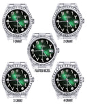 Diamond Mens  Rolex Datejust Watch 16200 | 36Mm | Green Black Arabic Diamond Dial | Oyster Band