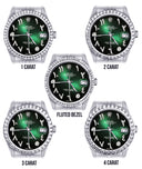 Diamond Mens Rolex Datejust Watch 16200 | 36Mm | Green Black Arabic Diamond Dial | Jubilee Band